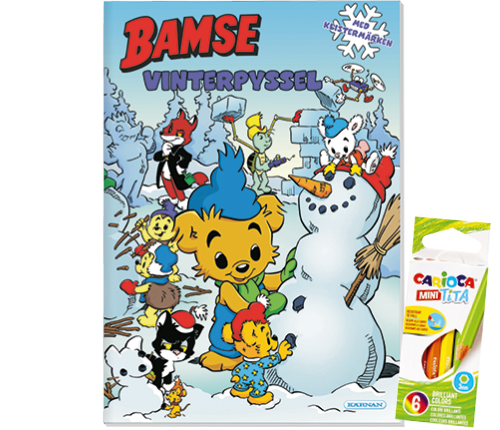 Bamse Vinterpyssel med färgpennor