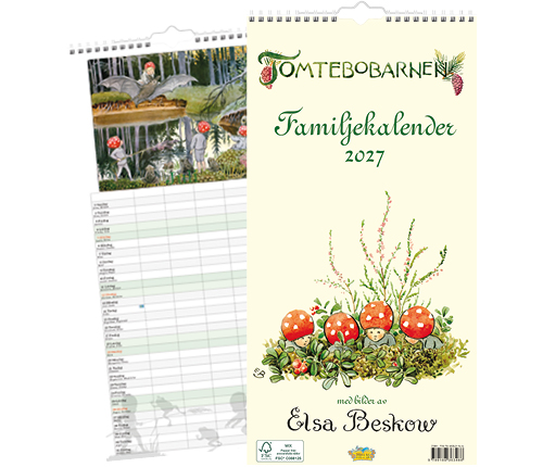 Familjekalender 2027 Elsa Beskow - Tomtebobarnen